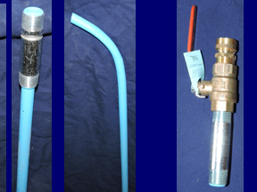 Flush kit for sediment control with curved dip tube with 4-inch nipple